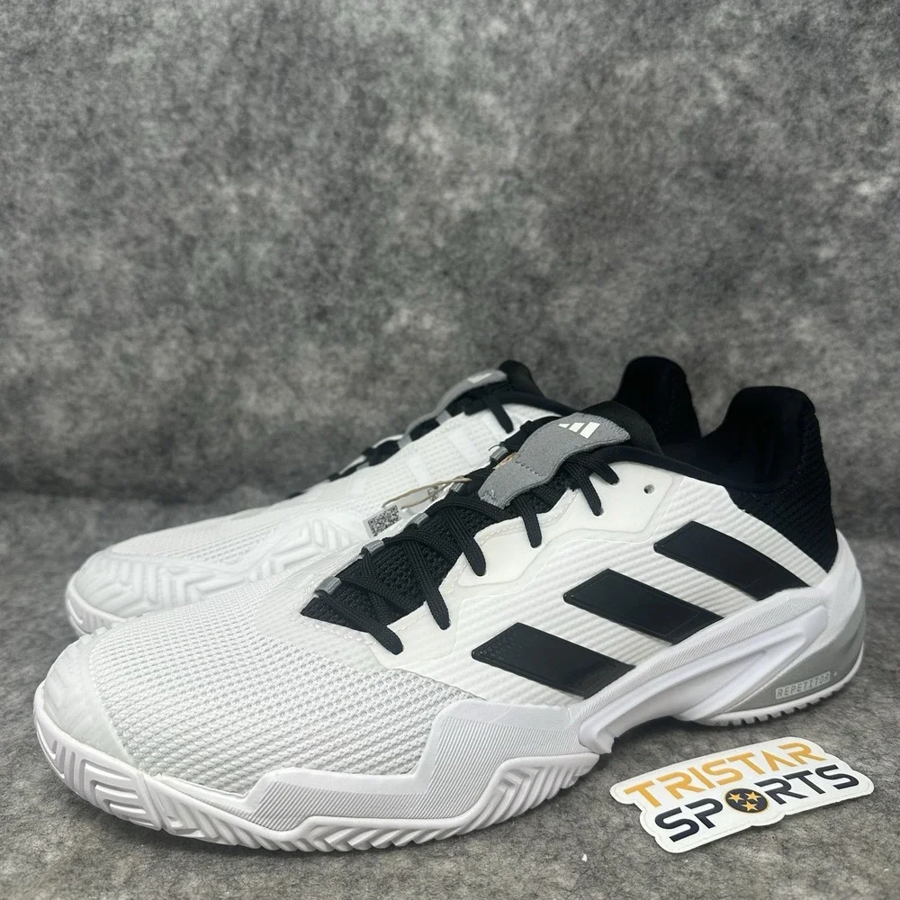 Adidas Barricade 13 Tennis Shoes Mens Size 13 White Black IF0465 Pickleball